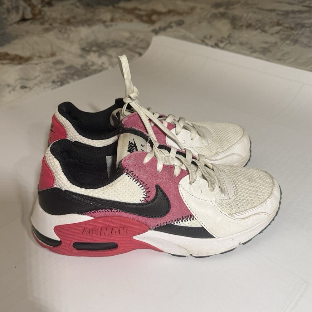 Nike Air Max Excee White/Black/Rush Pink Mesh Low Top Sneakers CD5432-119 6.5W